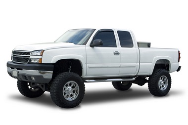 White pickup truck with lift kit installed in Temecula, CA